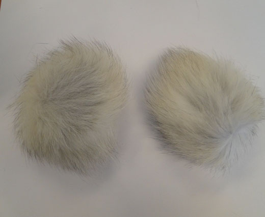 Fox Fur Pom Pom-Natural-10cms