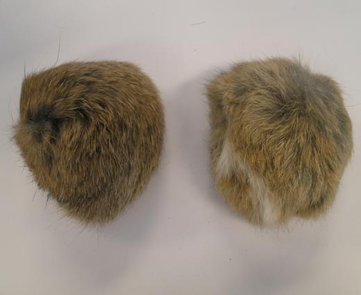 Rabbit Fur Pom Pom-Natural-5cms