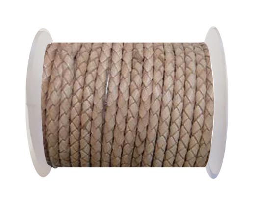 Breided Leather cords 4 mm natural