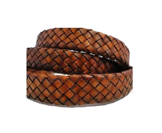 Oval Regaliz braided cords - Vintage Brown