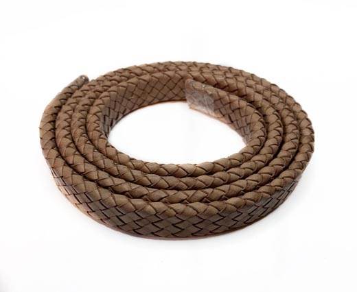 RoundOval Braided Leather Cord-19*5mm-SE-DB-D03