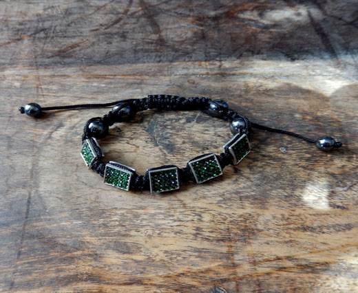 Leather Bracelets Supplies Bracelet03 - Black-Green