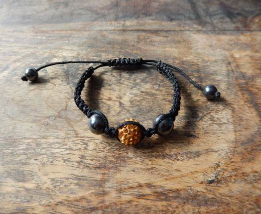 Leather Bracelets Supplies Bracelet04 - Black-Orange