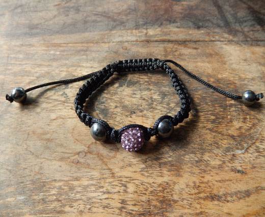 Leather Bracelets Supplies Bracelet05 - Black-Purple