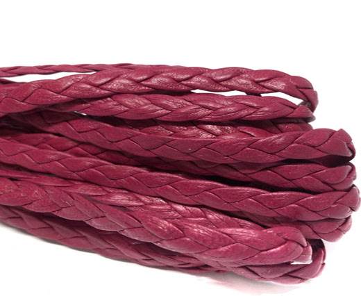 Braided Leather Flat - Single- 5mm - Pink 