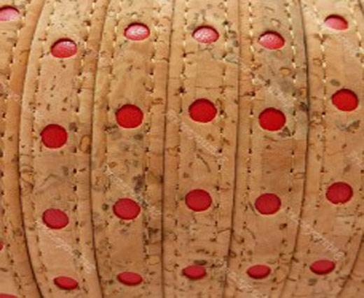 Cork Flat-10mm-natural with red