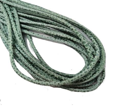 Round Stitched Leather Cord - 3mm - RAZA STYLE - MINT