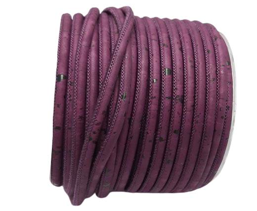 Real Cork Round - 3mm - Fuschia