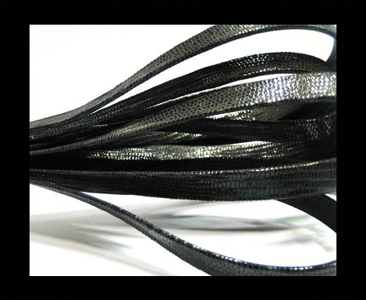 Real Flat Leather - 10mm - Lizard Black