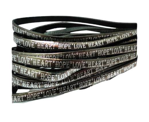Real Flat Leather-5MM-Hope Love Heart style-Canna Fucile