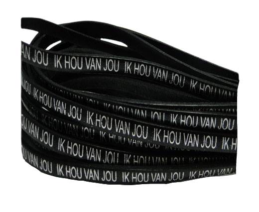 Real Flat Leather-5MM-IK HOU VAN JOU-silver-Black