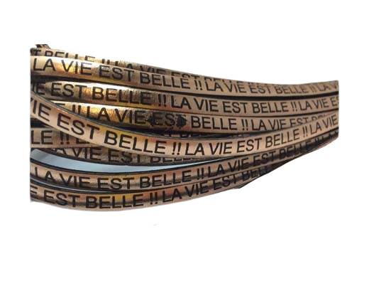 Real Flat Leather-LA VIE EST BELLE-Metallic Rose Gold