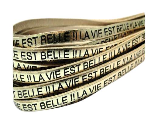 Real Flat Leather-LA VIE EST BELLE - Gold