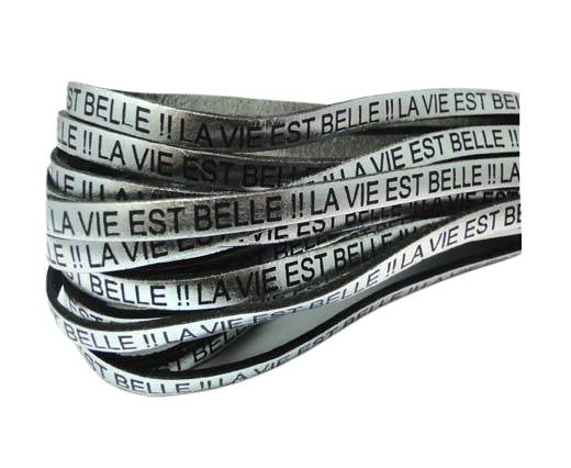 Real Flat Leather-LA VIE EST BELLE - Silver