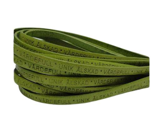 Real Flat Leather-VARDEFULL UNIK ALSKAD * -Green-5mm