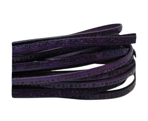 Real Flat Leather-LEV SKRATTA ÄLSKA-5mm-purple