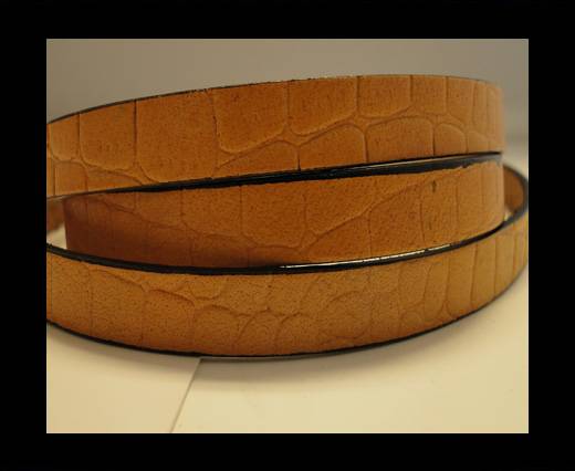 Real Leather Croco Print - Ochre-10mm
