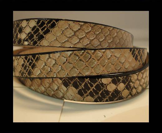 Real Leather Snake Style - Natural with Black Dots-10mm