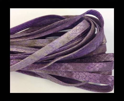 Real Nappa Leather Flat-10MM-snake style-purple