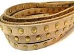 Real Nappa Leather with studs-10mm-Vintage Beige