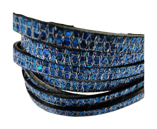 Real Nappa Leather - BLUE -Glitter Style -5mm