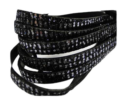 Real Nappa Leather - PEWTER -Glitter Style -5mm