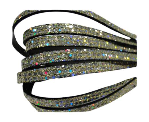 Real Nappa Leather - PLATINUM -Glitter Style -10mm