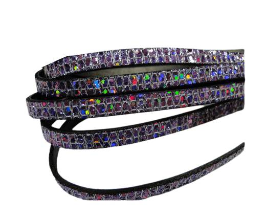 Real Nappa Leather - VIOLET -Glitter Style -10mm