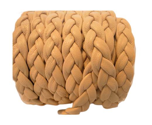 Real Nappa Leather -Flat-Braided-Beige-10mm