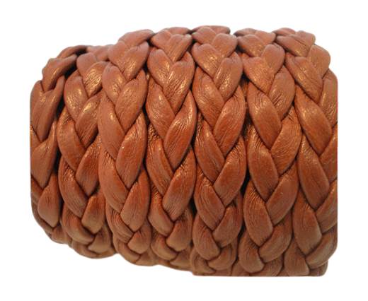 Real Nappa Leather -Flat-Braided-Brown-10mm