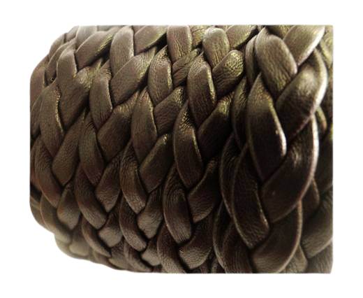Real Nappa Leather -Flat-Braided-Dark Brown-10mm
