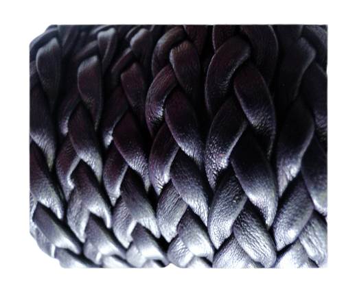 Real Nappa Leather -Flat-Braided-Dark Purple-10mm