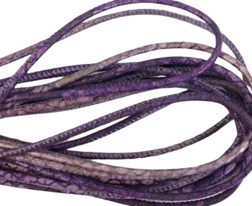 Real Nappa Leather Round-2.5MM-Snake style-Blue-lilac