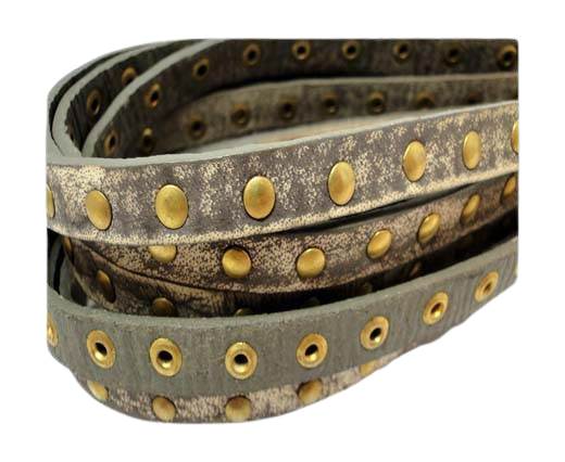 Real Nappa Leather with studs-10mm-Vintage Taupe