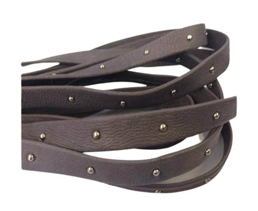 Real Nappa Leather with studs-10mm-grey