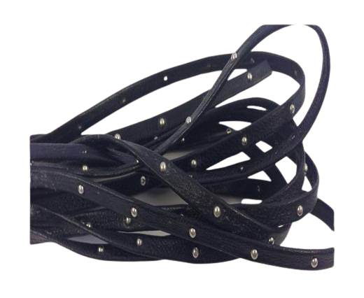 Real Nappa Leather with studs - 5mm - Dark Blue