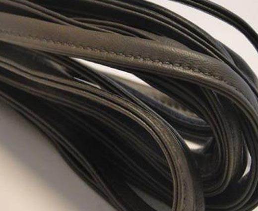Round stitched nappa leather cord Shiny Forest Green-6mm