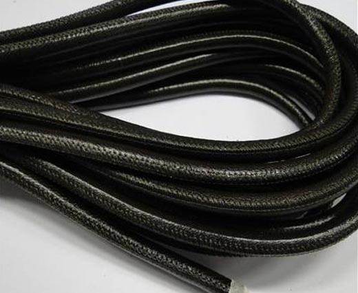 Round stitched nappa leather cord 6mm-Gunmental