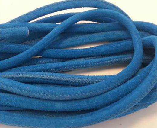 Round stitched nappa leather cord Suede Round-Bermuda Blue-4mm