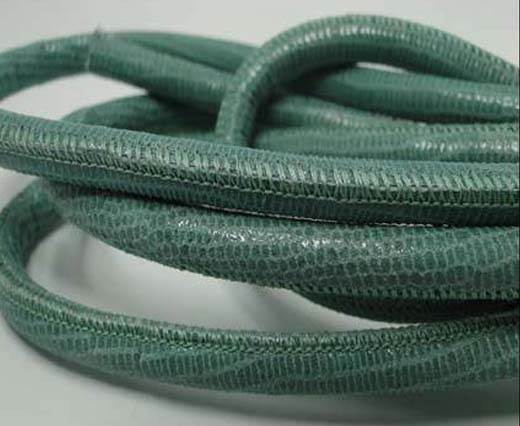 Round stitched nappa leather cord Lizard Prints -Mint Lizard- 6mm