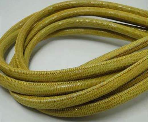 Real Round Nappa Leather cords - Lizard Prints -Yellow Lizard- 6