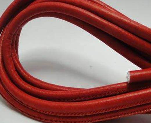 Round stitched nappa leather cord  Malboro Red - 8mm