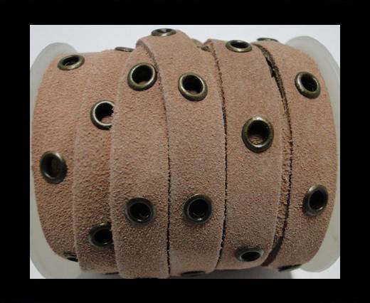 Real Suede Leather with Rivet -Light Pink-10mm