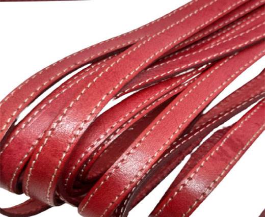  Italian Flat Leather 10mm-red_with_double_white_stitches