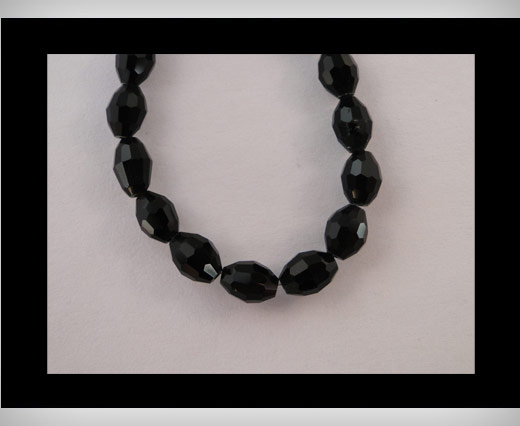 Rice Glass Beads -4mm*6mm-Black Quartz