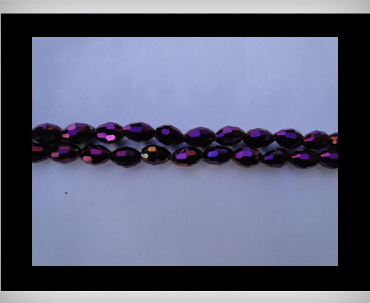 Rice Glass Beads-4mm*6mm-Metallic Amethyst