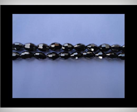Rice Glass Beads-4mm*6mm-Metallic Black