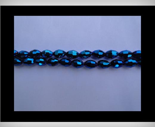 Rice Glass Beads-4mm*6mm-Metallic Blue