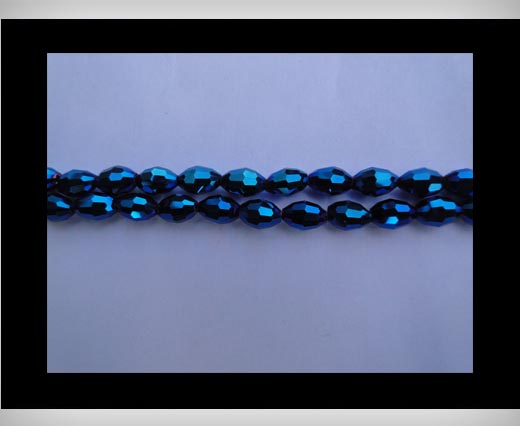 Rice Glass Beads-4mm*6mm-Metallic Blue