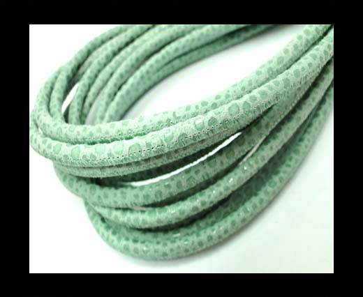 Round stitched nappa leather cord 4mm-Raza Mint